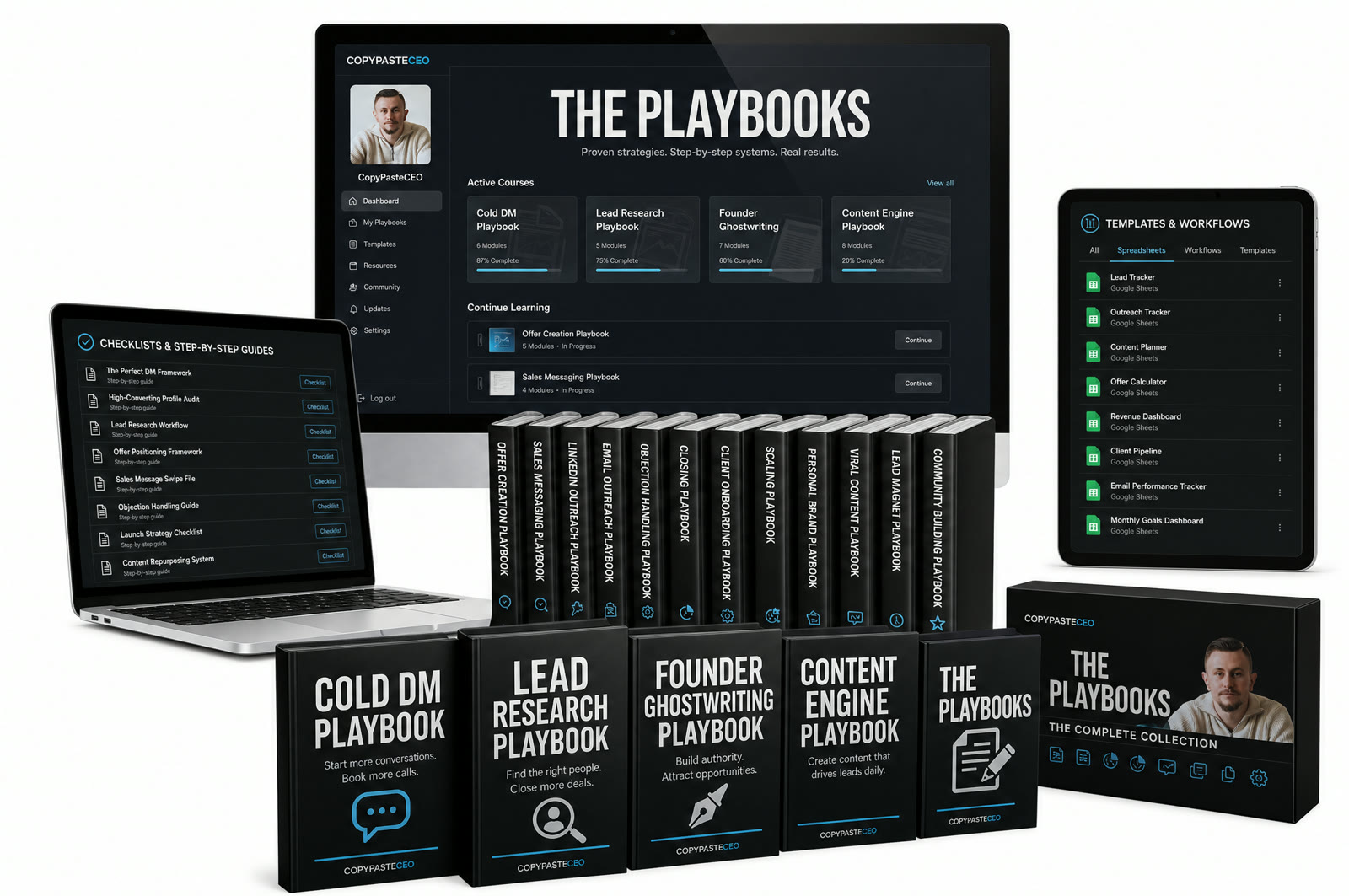 The Playbooks — the complete CopyPasteCEO collection with dashboard, templates and workflows